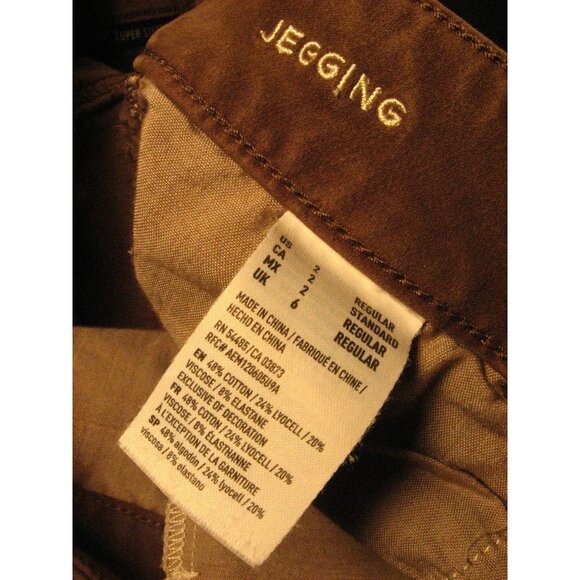 AMERICAN EAGLE Jegging Jeans Womans Sz 2 Brown Green Denim Stretch Skinny Comfor - Picture 9 of 10